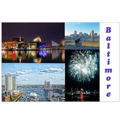 baltimore inner harbor night and day collage