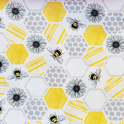 Bees Hexagon Microwave Bowl Cozy Potholder Fabric Sample