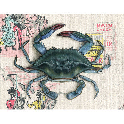 Blue Crab Art Textured Notecard