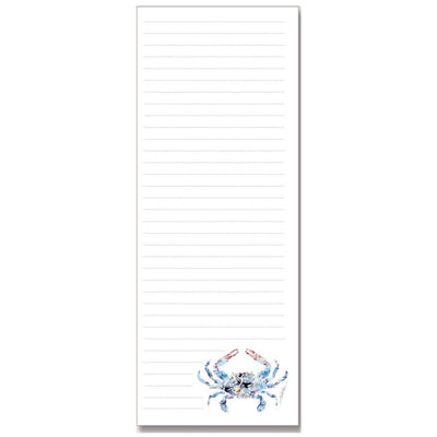 Blue Crab Floral Magnetic Notepad