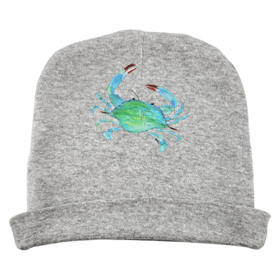 Watercolor Blue Crab Gray Baby Beanie Hat