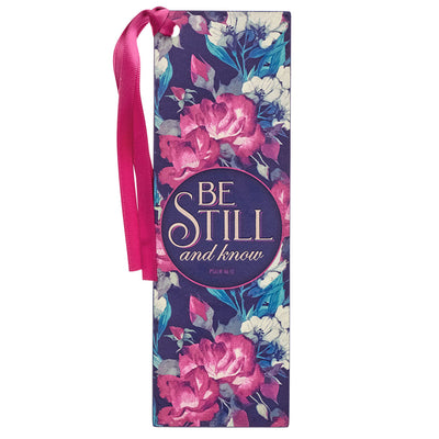 Be Still and Know Floral Faux Leather Bookmark