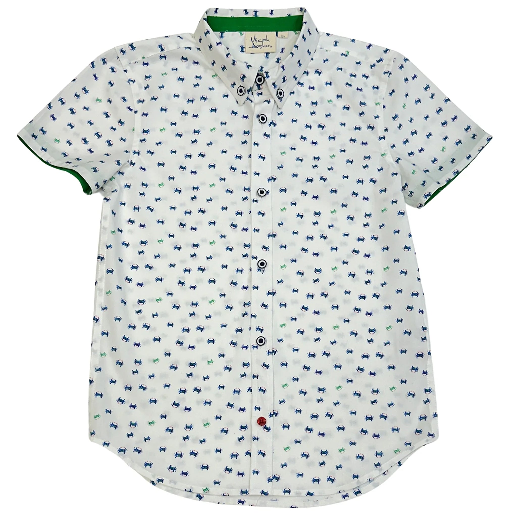 SANGTREE Boys & Men's Short Sleeve Button-Down Shirt - Cuban Collar, Lightweight Cotton, C-teal, 10-11 Years