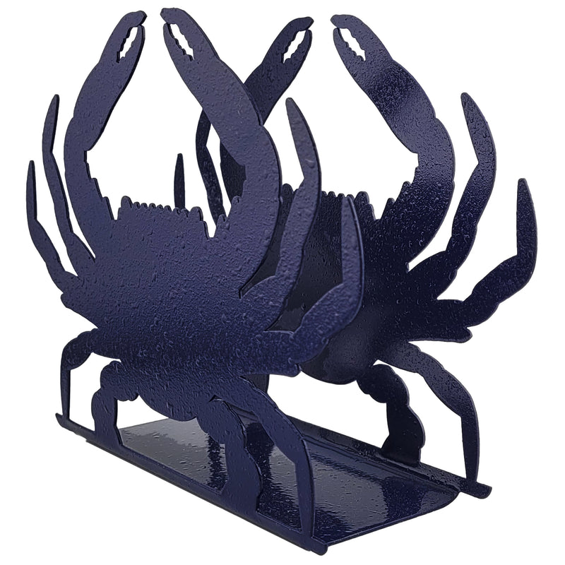 crab shaped steel napkin holder blue angled