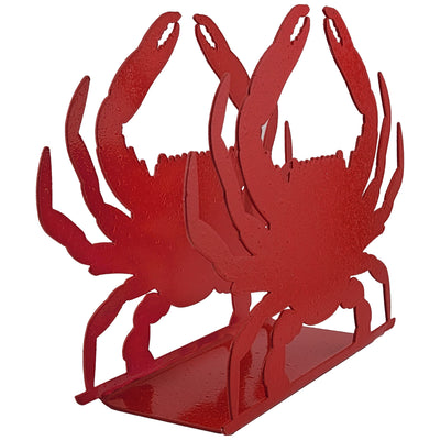 crab shaped steel napkin holder red angled