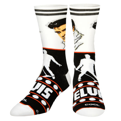 Elvis Glam Black/White Adult Socks