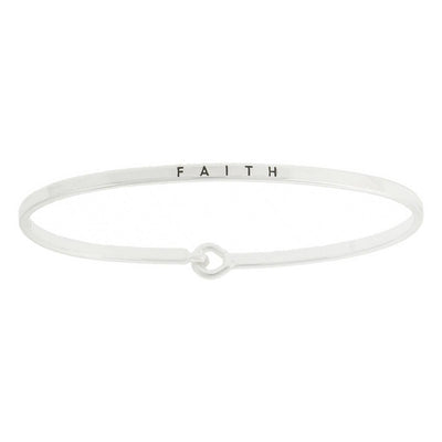 Faith Bangle Bracelet - Silver