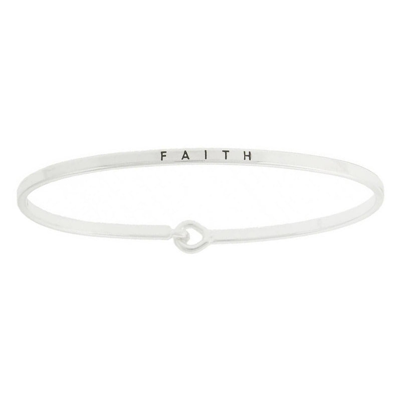 Faith Bangle Bracelet - Silver
