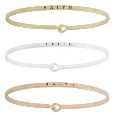 Faith Bangle Bracelet - Assorted Colors