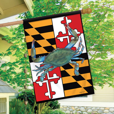 Maryland Flag with Natural Crab (Sleeve) Flag