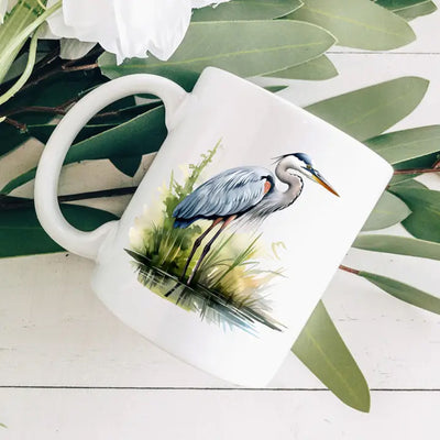 Great Blue Heron Coffee Mug Scene