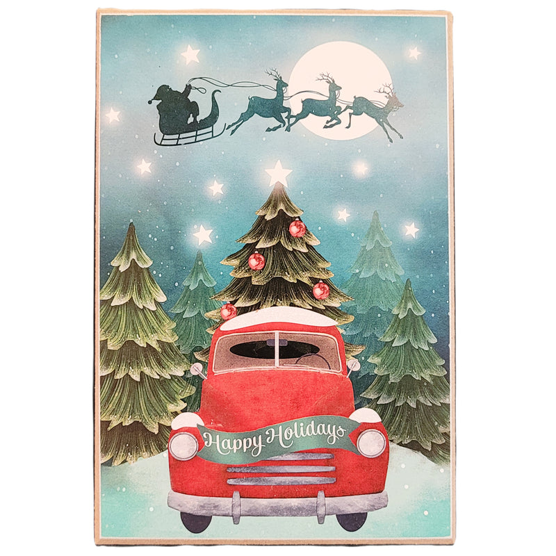 Print Block - Happy Holidays Truck & Santa&