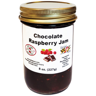 jill's chocolate raspberry jam 8 oz. jar