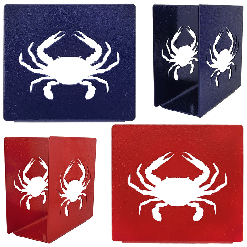laser cut crab steel napkin holder collage