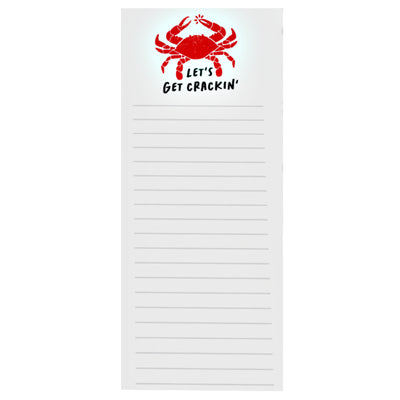 Let's Get Crackin' Red Crab Magnetic Notepad