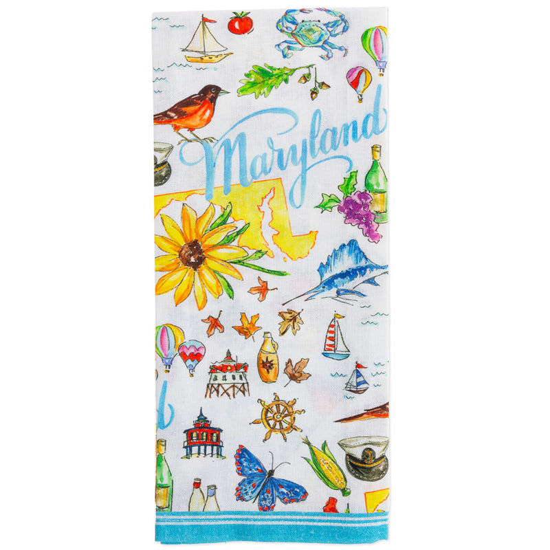 Maryland Collage Kitchen Towel - Full Print