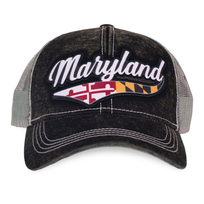Maryland Flag Script Trucker Style Hat