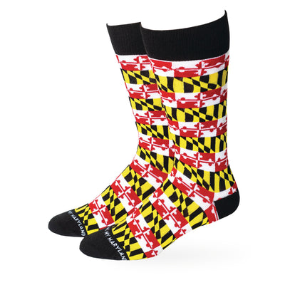Maryland Flag Stripes Crew Socks