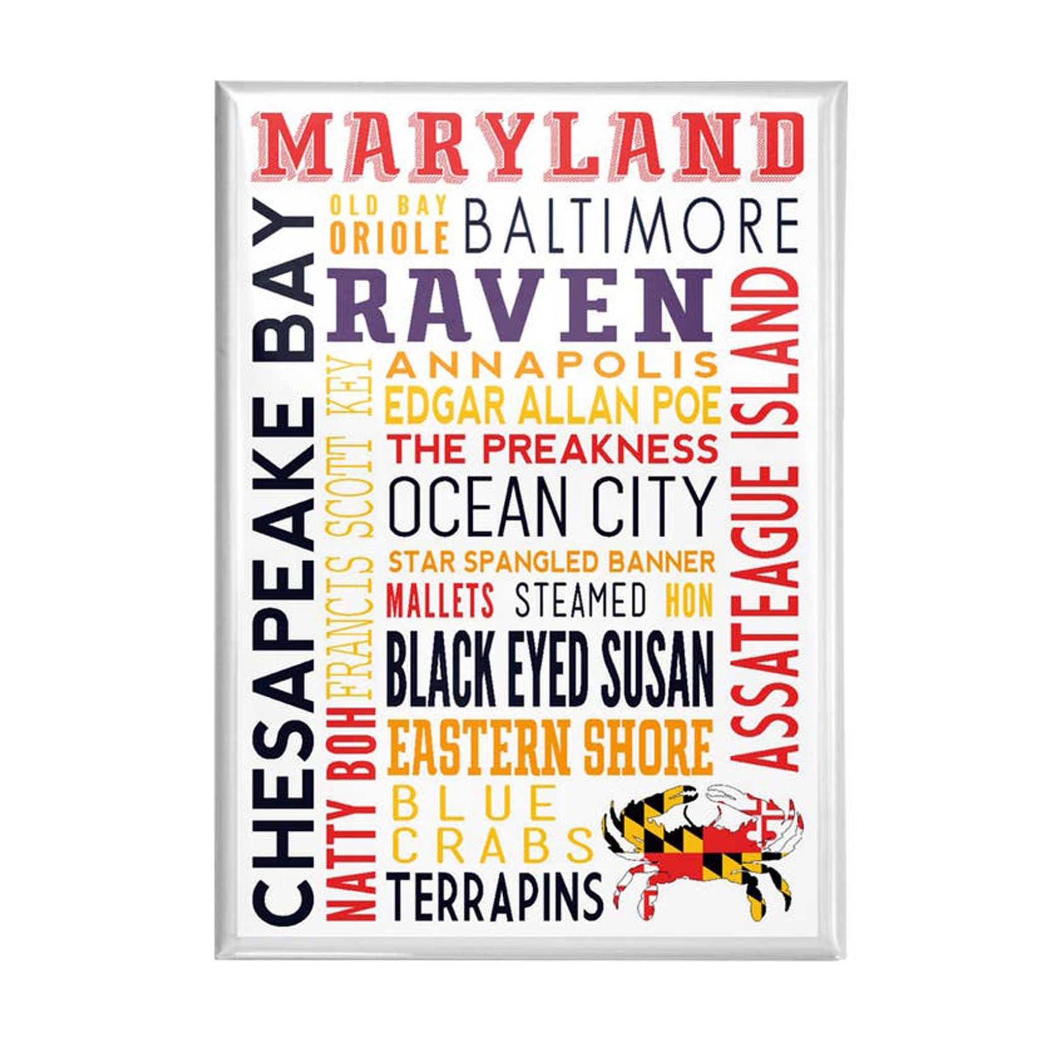 Maryland Words Collage Magnet