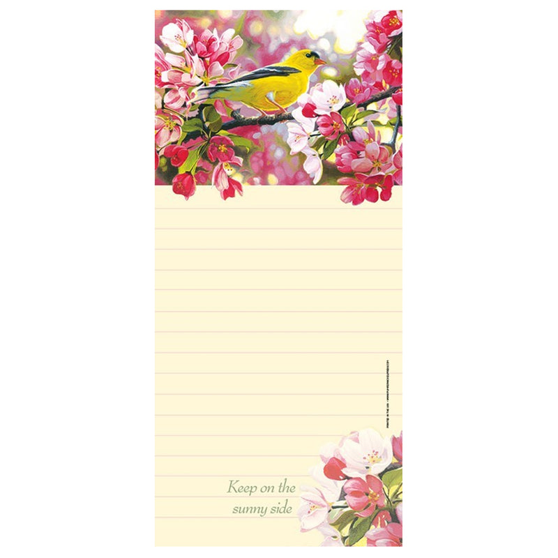 Magnetic Notepad - Goldfinch Spring Blossoms