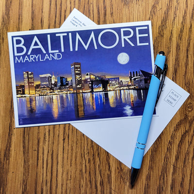 Postcard - Baltimore Harbor Night Skyline (scene)
