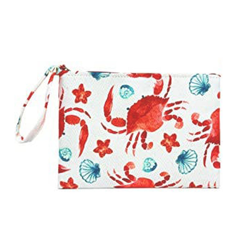 Red Crabs Beach Canvas Pouch