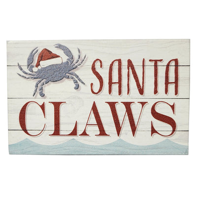 Santa Claws Crab Tabletop Wood Block
