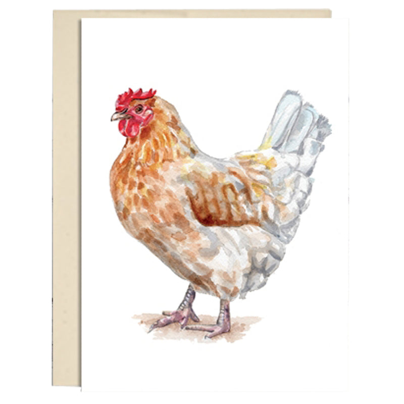 Chicken Watercolor Greeting Card