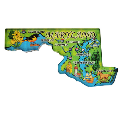 Across Maryland Map Acrylic Magnet