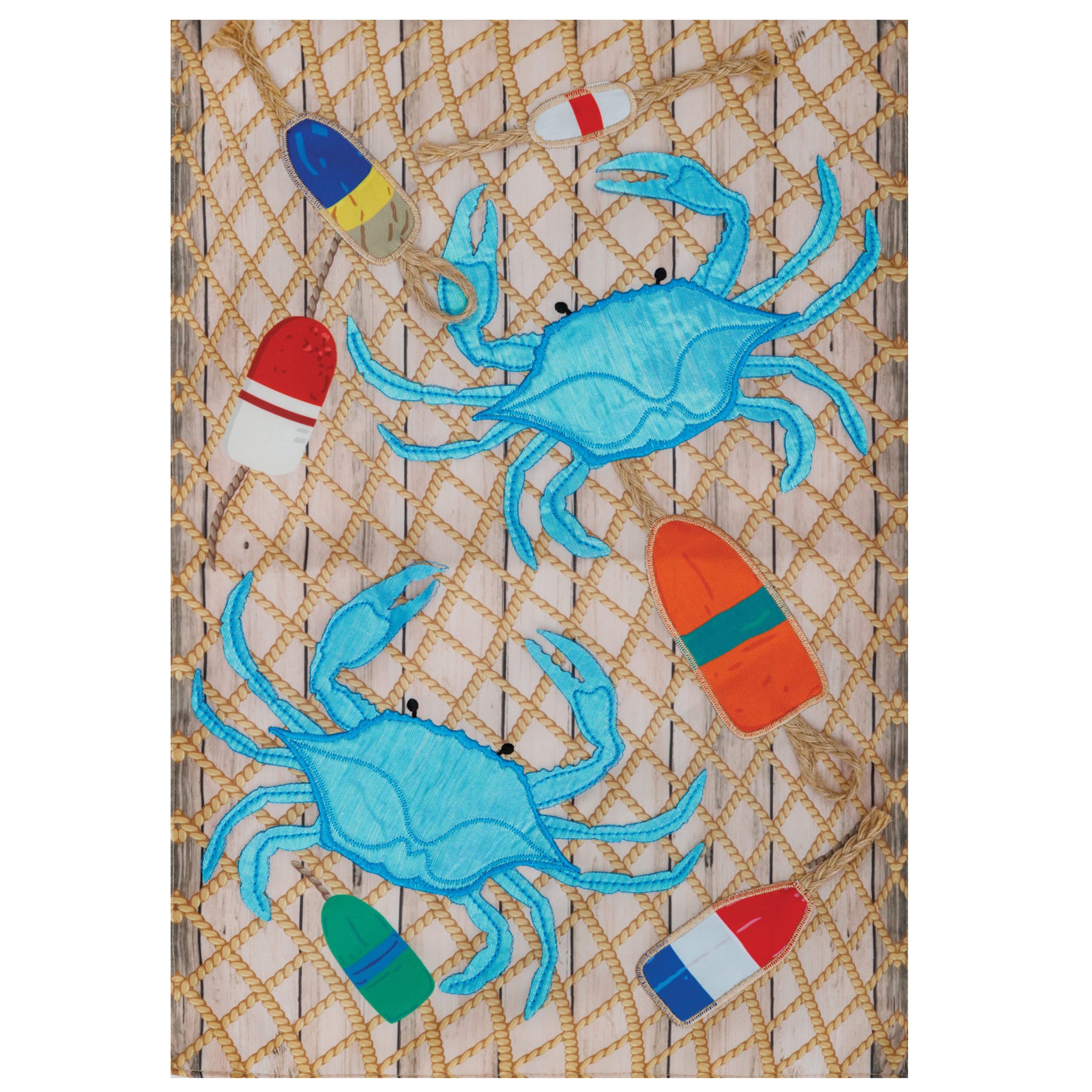 Applique Garden Flag- Crab Net