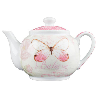 Believe Everything Is Possible Butterfly Tea Pot