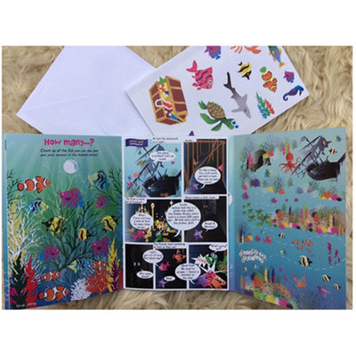Birthday Crab Activity Fun & Games Trifold Card - Inside
