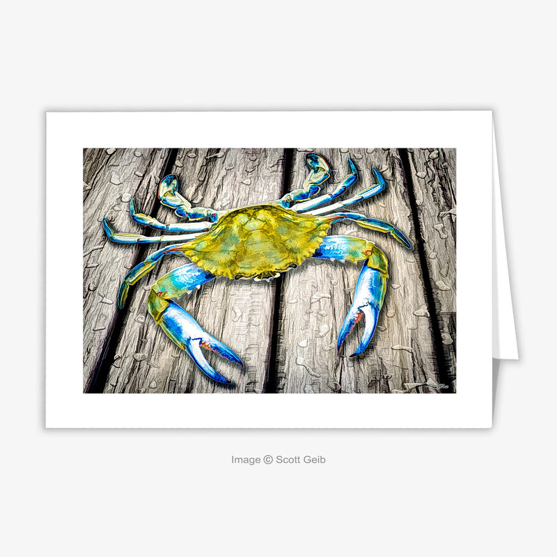 Blue Crab on Dock Note Card