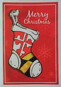 Maryland Flag Stocking Christmas Card