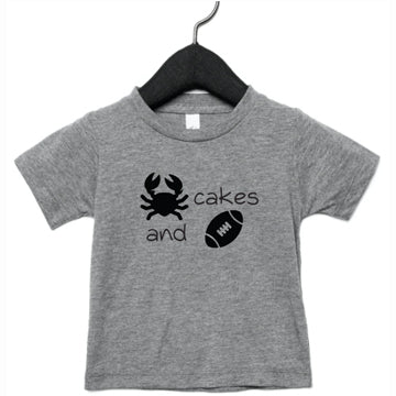 Crab Cakes and Football Toddler Gray T-Shirt