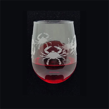 Crab Stemless Wine Glass