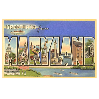 Greetings from Maryland Vintage Postcard Style Magnet