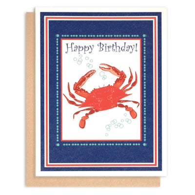 Happy Birthday Red Crab Greeting Card