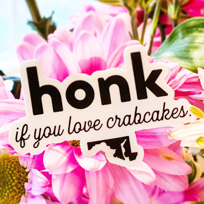 Honk If You Love Crabcakes Vinyl Sticker