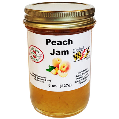 Jill's Peach Jam 8oz jar