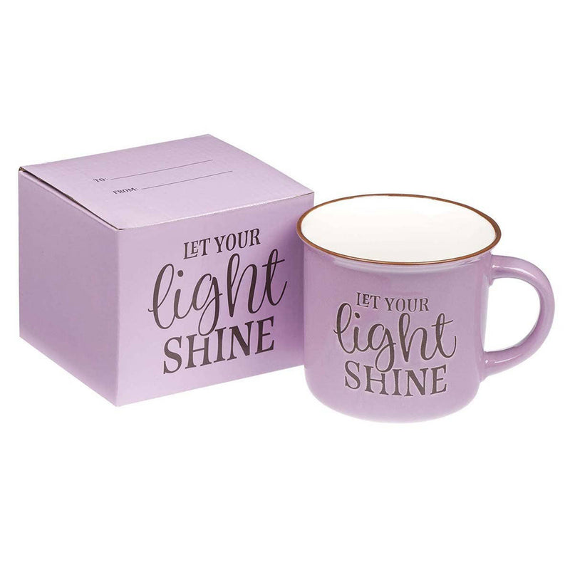 Let Your Light Shine Lavender Camp Style Coffee Mug (box)