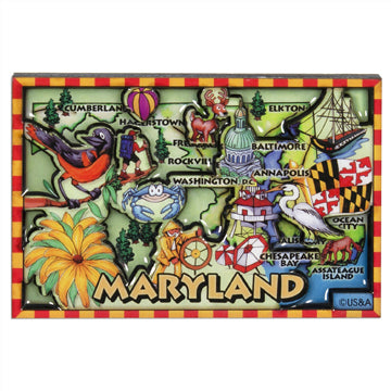 Maryland Map Dual Level Magnet