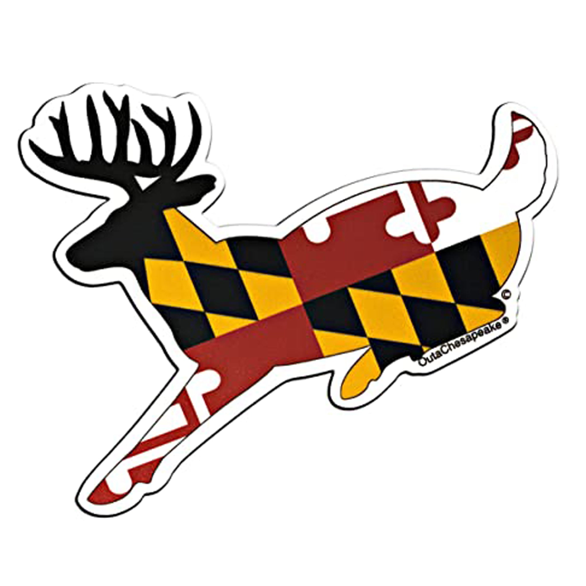 Maryland Flag Deer Running Sticker – The Maryland Store