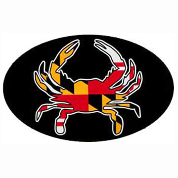 Maryland Flag Crab Euro Sticker