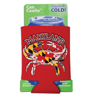 Maryland Flag Crab Red Can Coolie