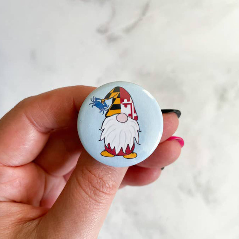 Maryland Flag Gnome Button Badge