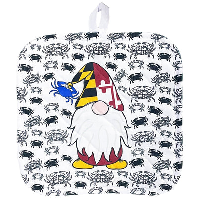 Maryland Flag Gnome with Crabs Potholder
