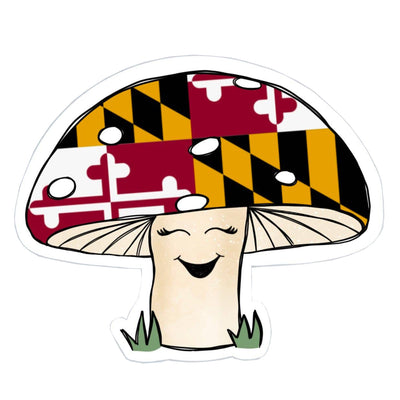 Happy Maryland Mushroom Vinyl Sticker