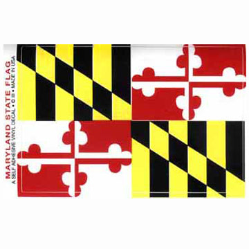 Calcomanía De Vinilo Con Bandera De Maryland - Varios Tamaños Disponibles, Decoración Para Auto O Ventana