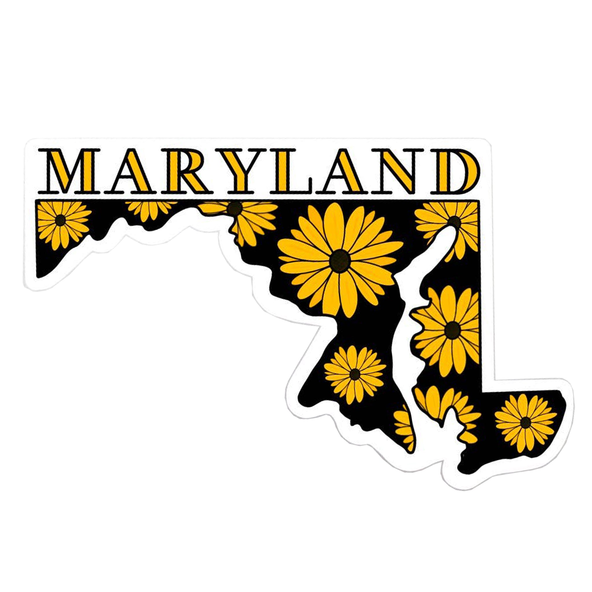 Maryland Flowers and State Vinyl Sticker - The Maryland Store